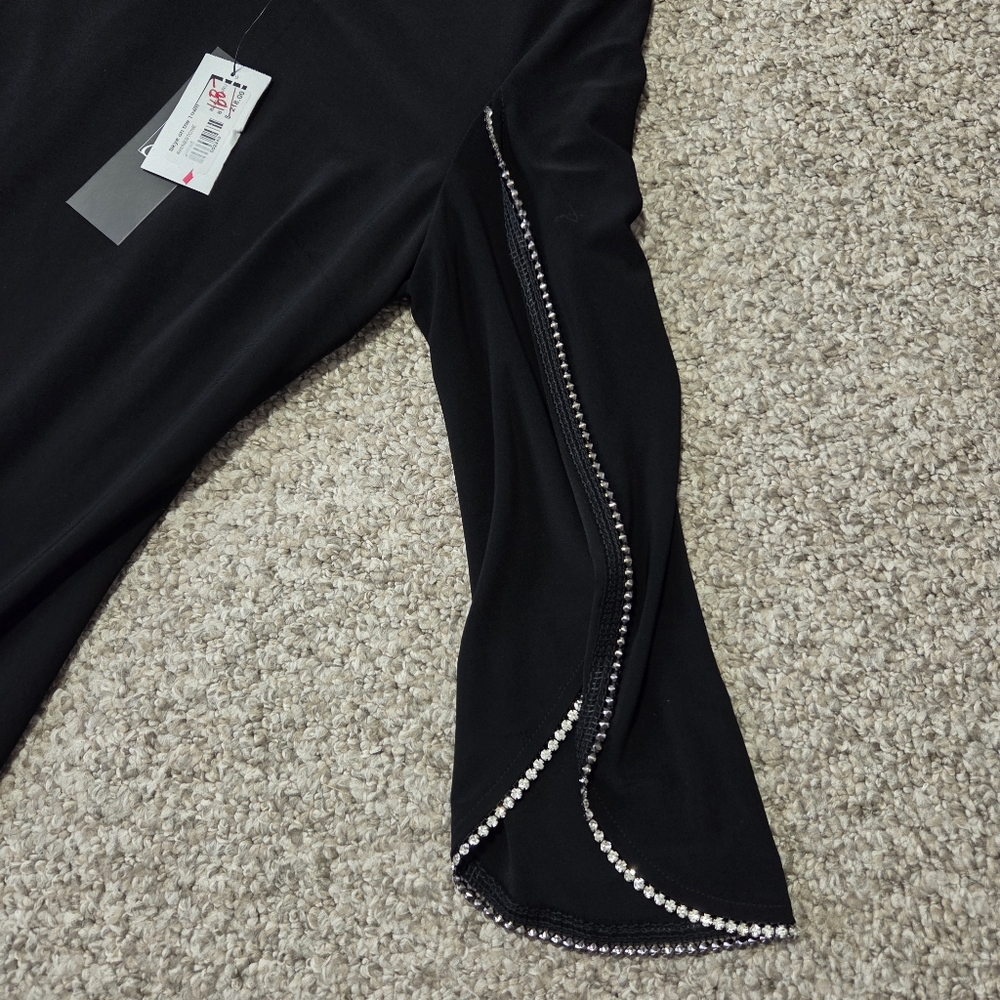 JOSEPH RIBKOFF BLACK RHINESTONE TRIM 'SKYE ON THE TOWN' DRESS US 8 * READ - Picture 2 of 16